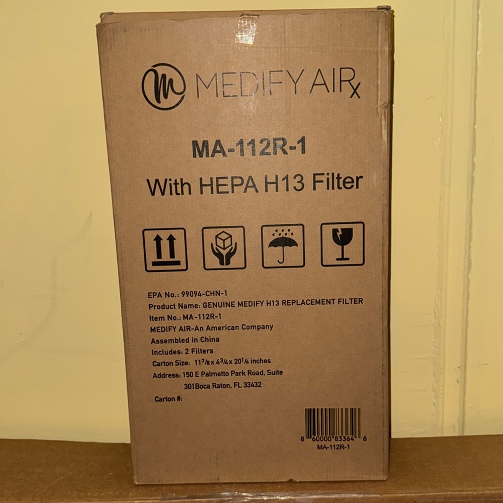 Medify Air MA-112R-1 Hepa H13 Filter Set Of 2 Replacement Filter New Unopened